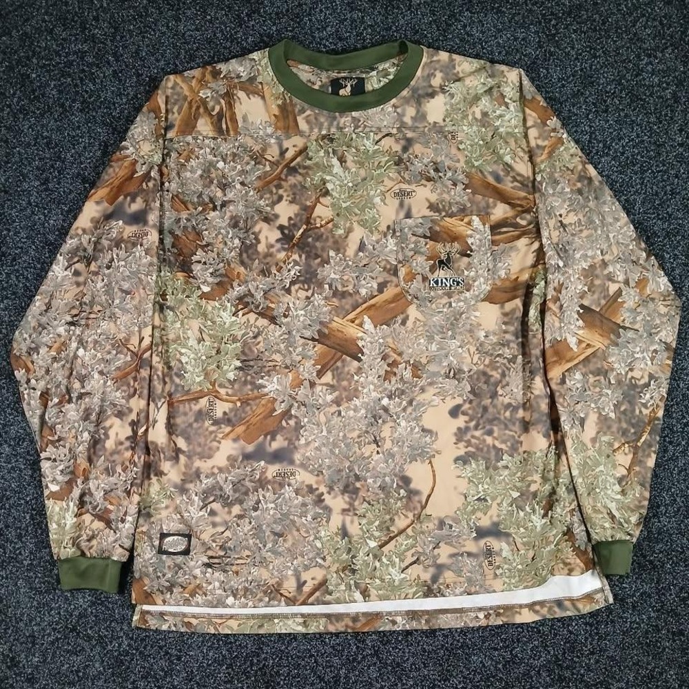 Kings Outdoor World Desert Shadow Camo Long Sleeve Hunting Shirt Mens 2XL
